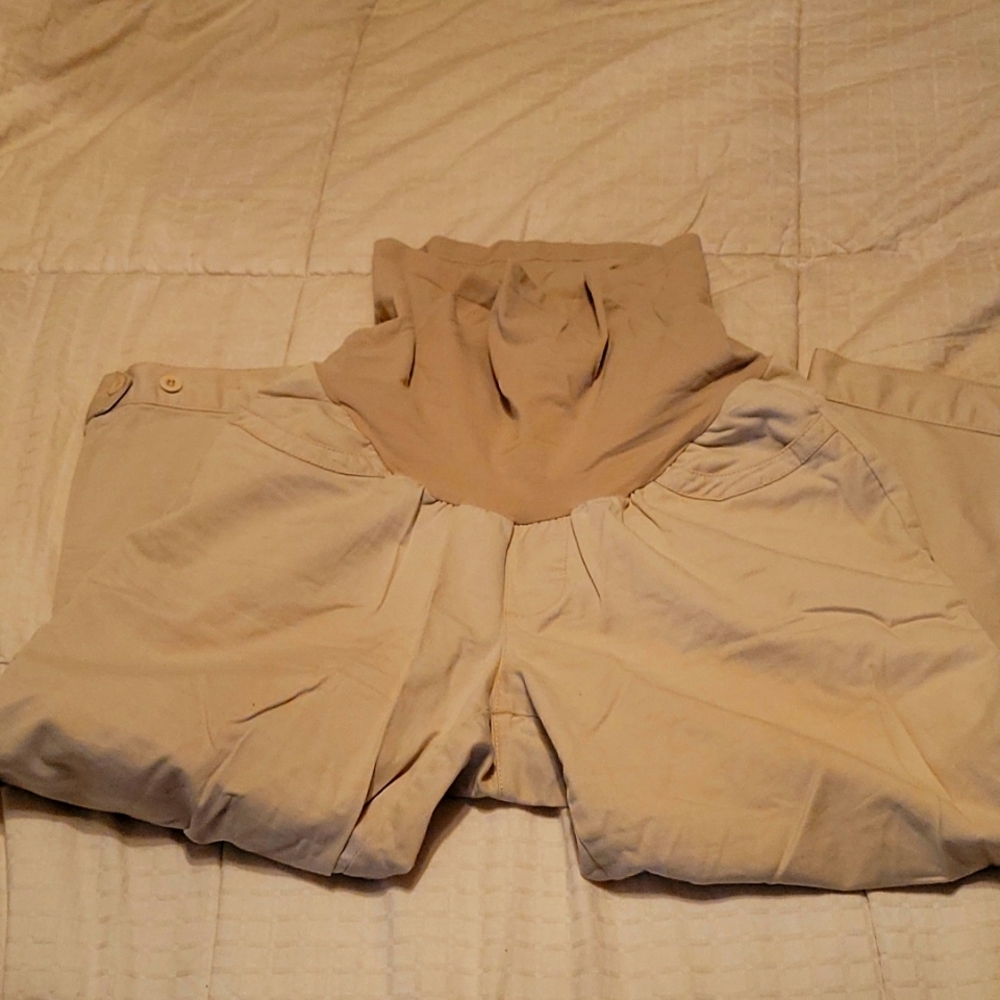 Motherhood Maternity Stretch Khaki Capris